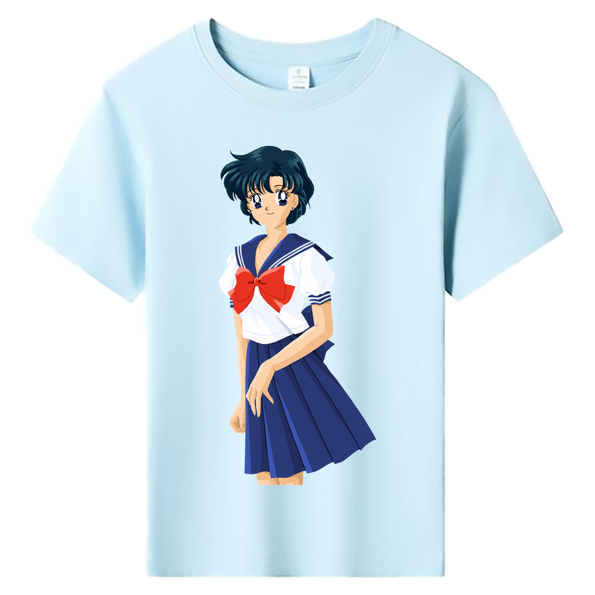 （画像用） 美少女戦士セーラームーン 水野 亜美 みずの あみ Sailor Moon Mizuno Ami 綿100％キッズTシャツ（フロントプリント）